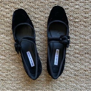 Chelsea and violet vintage style velvet ballet flat Mary Jane’s